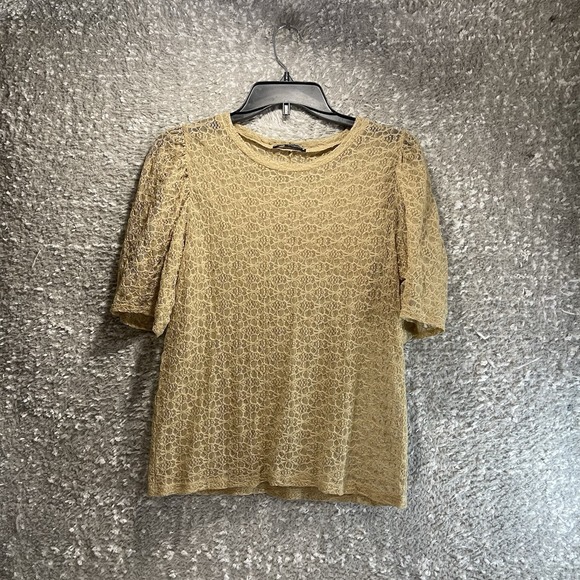 Zara Tops - ZARA Women Medium Lace‎ Sheer Blouse Medium Preppy Vacation Concert Festival